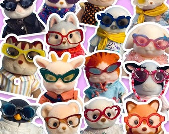 Calico Critter Sylvanian Families Headshots, Cute Stickers, Cat Stickers, 1-20 pcs, Laptop Decal, NO DUPES