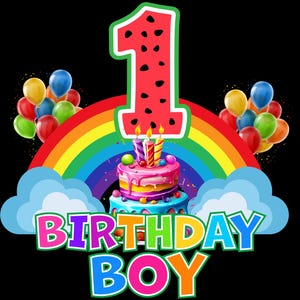 Rainbow  Birthday Design High quality 20 PNG Family Bundle