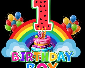 Regenbogen Geburtstag PNG Bundle, Familie Thema (Digitaler Download)