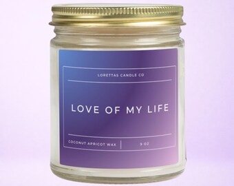 Vela de 9 oz inspirada en la reina El amor de mi vida Regalo romántico para él y para ella Regalo para amantes de la música Vela perfumada Regalo romántico único para él y para ella