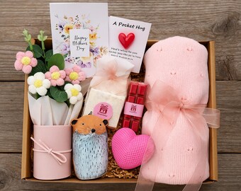 Mothers Gift Box, Gift Box for Grandma, Birthday Gift Set, Self Care Gift for Mom, Daughter to Mother Gift, Hygge Gift Box, Basket for Her
