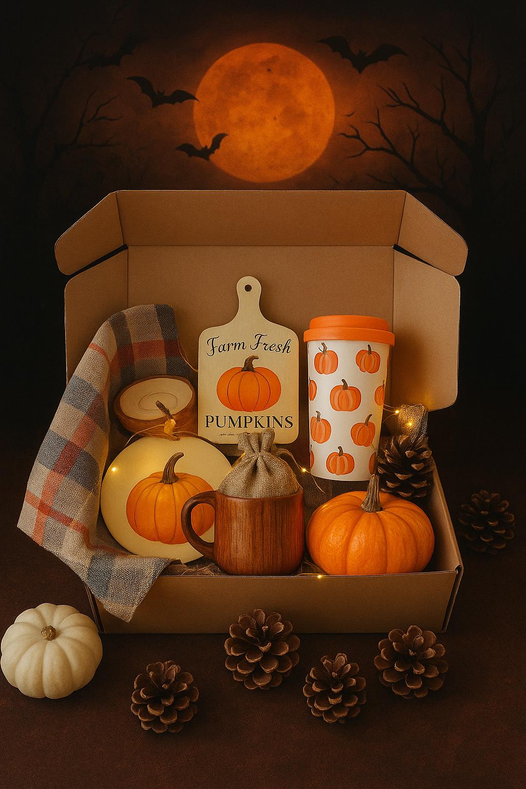 Rustic Boho Autumn Gift Box, Cozy Seasonal Set, Personalized Halloween ...