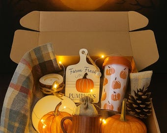 Halloween Boo Box for her, Halloween Gift box for Daughter, Fall Gift Box, Halloween Gift Box with Pumpkin Light, Boo Box for Girlfriend