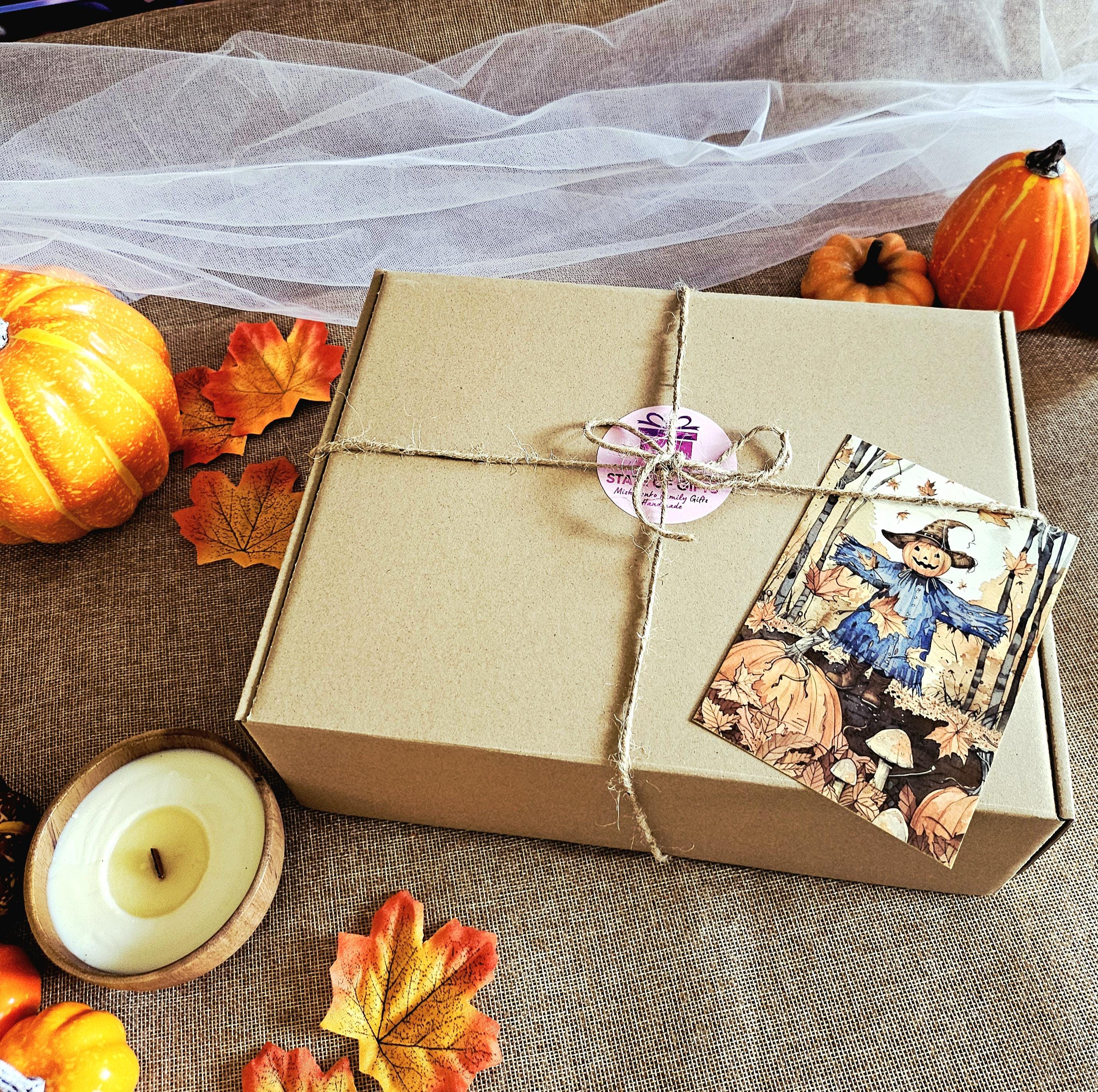 Rustic Boho Autumn Gift Box, Cozy Seasonal Set, Personalized Halloween ...
