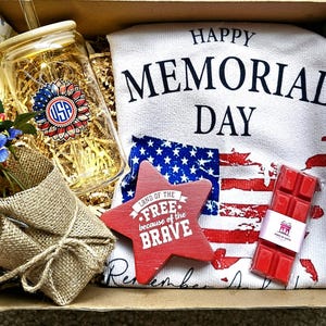 Coffret cadeau Memorial Day, Cadeau patriotique, Ensemble joyeux 4 juillet, Service personnalisé, Cadeaux du 4 juillet, Cadeau d'entreprise, Carte incluse