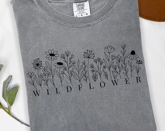 Arte de linha de flores silvestres PNG: Design floral de primavera (download digital)