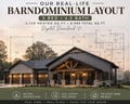 Real Barndominium Floor Plan | 5 Bedroom 4.5 Bath Layout | Modern Farmhouse Barndo House Plan | Garage Included | Digital Download