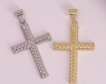 2 pièces pendentif croix en or 18 carats, collier pendentif croix minimaliste à la mode, breloque croix or/argent, breloque chrétien religieux, fabrication de bijoux