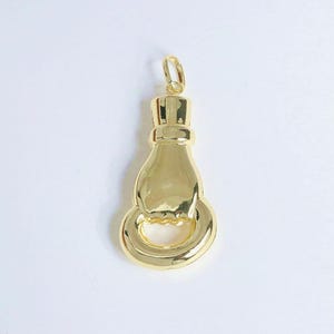 2 pezzi ciondolo a forma di mano riempito in oro 18 carati, anello che tiene la mano, ciondolo per collana fai da te per trovare gioielli