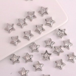 2 colgantes de letras A-Z de circonita en forma de estrella de plata, dije inicial en forma de estrella, collar y pulsera con letra de estrella, dije de letra, suministros de joyería