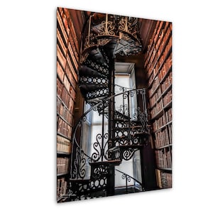 Trinity College Library Print: Spiral Staircase Photo, Ireland Travel Photography