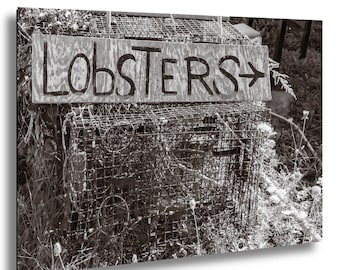 Rustic Lobster Sign Photography – Coastal New England Nautical Wall Art