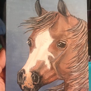 Miniature Horse painting,  horse portrait,  original horse painting, horse head painting, mini horse painting, mini horse art, sorrel horse