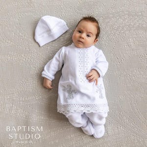 Traje de bautismo para niño, Trajes de bautizo para niños de 4 años, Vestido de bautizo para niño, Ropa de bautizo para bebé niño, Traje de bendición de algodón para niño