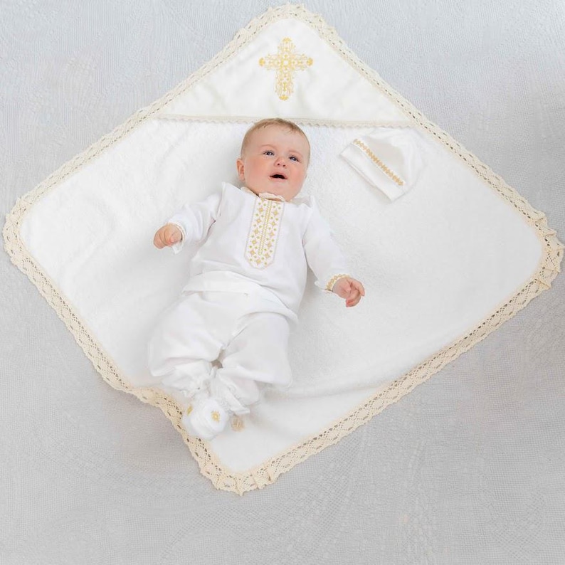 After christening changing Diamond white knit set main image 0