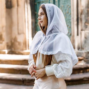 White Lace Chapel Mantilla: Chiffon Church Veil