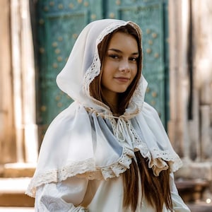Beige Lace Church Veil: Christian Head Covering, Orthodox Mantilla
