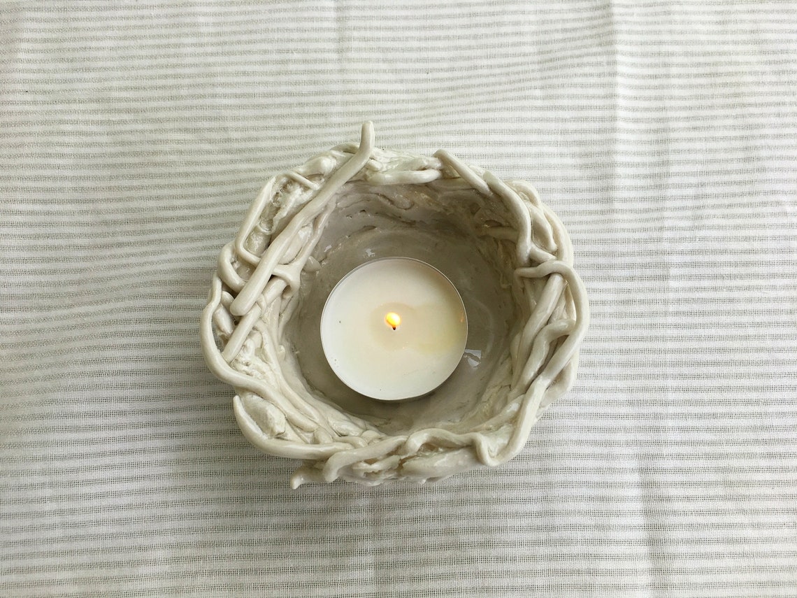 Sculputure Nest Candle Holder Pottery Bird's Nest Etsy