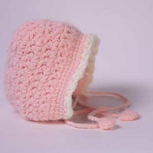 sweet lil pink hand knit bonnet