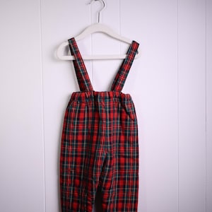 Plaid knit lined overalls size 18 mo