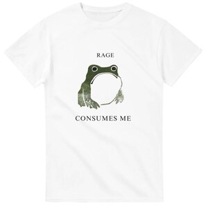Rage Consumes Me Frog Shirt- Vintage Meme Frog Tee, Funny Frog Shirt, Aesthetic Retro Frog Pond T-Shirt, Unisex Nature Lover Gift
