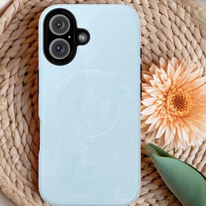 Light Blue Watercolor iPhone Case: Tough Magnetic iPhone 12/ProMax
