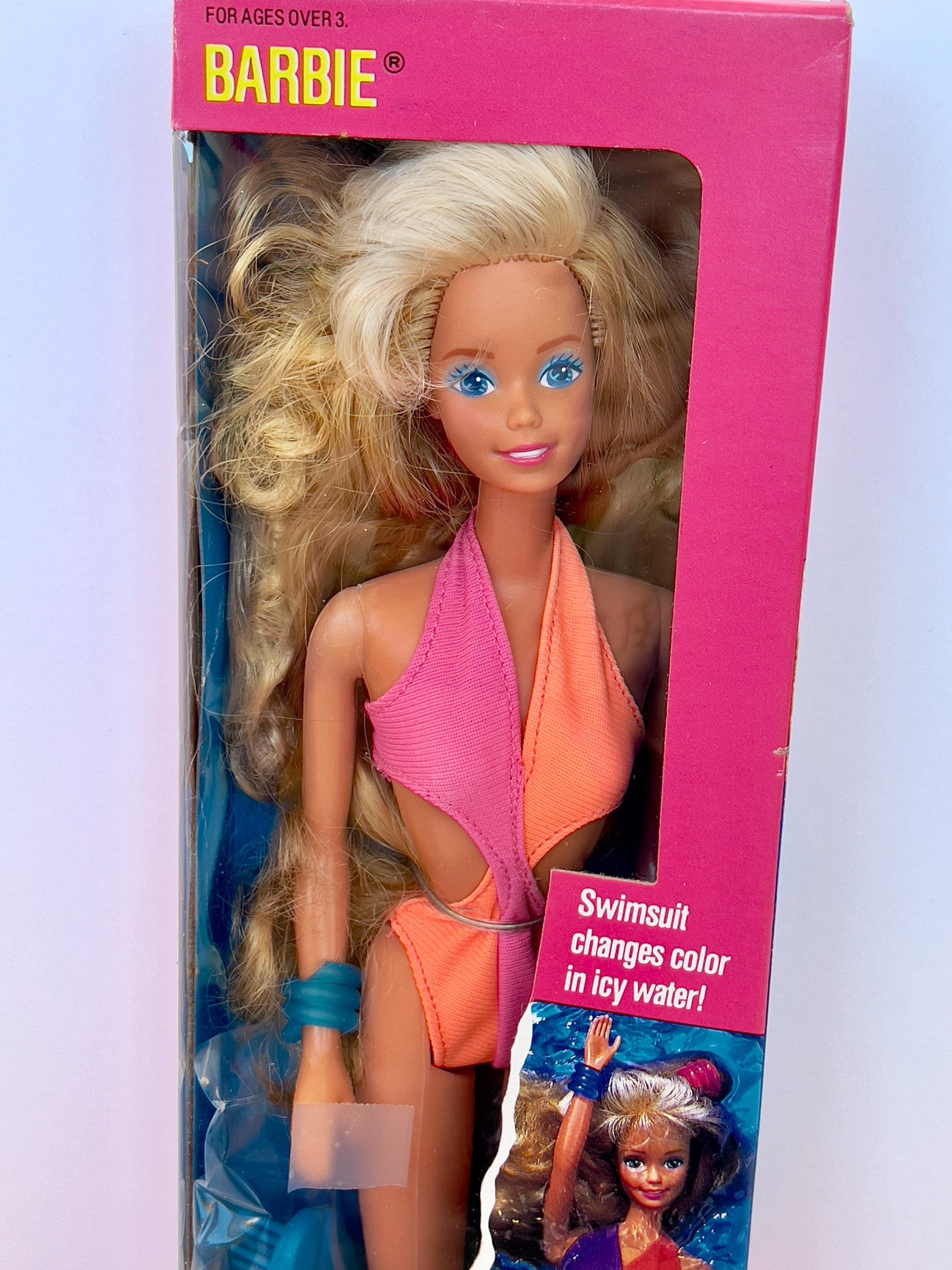 1989年ヴィンテージ Barbieバービー水着アンティーク　ムチャチャ Vintage 1989 Wet 'n Wild Barbie Doll • Color-changing Swimsuit