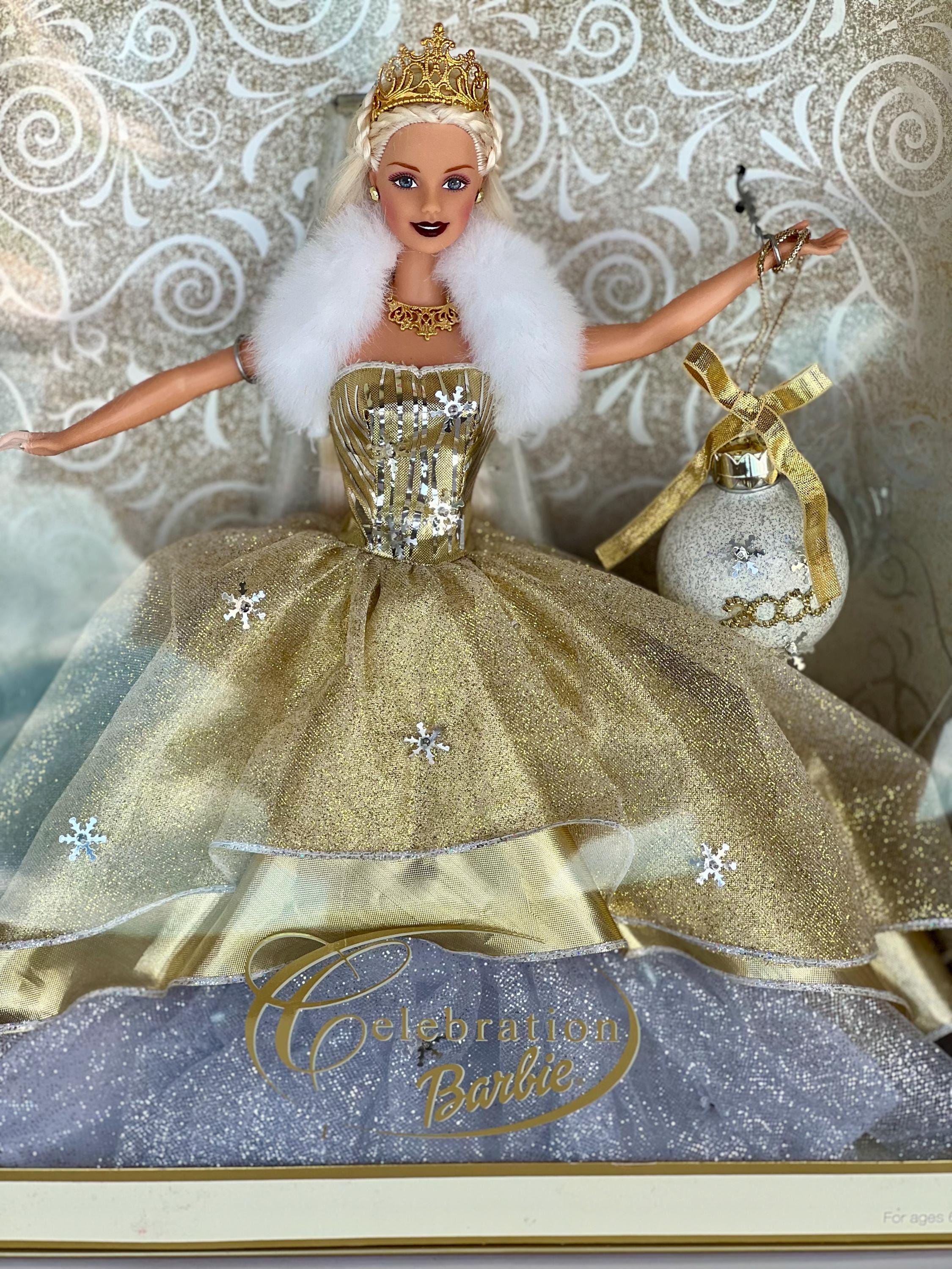 barbie doll gold dress Golden dress for barbie dolls Nye dress – The Doll Tailor main image 0