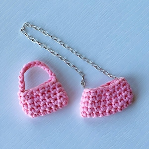 Barbie Häkeln Taschen Set (2 Stück) | Handgefertigte Mini Tasche für Puppen | Barbie Zubehör in Geschenkbox