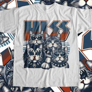 Rock Band Cat Parody Shirt, Funny KISS Cats Tee, Retro Metal Pet Lover Gift