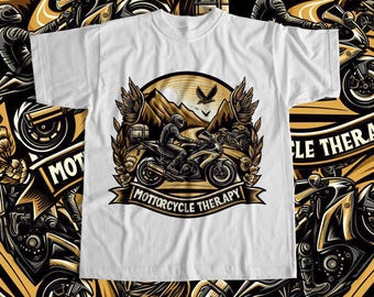 Camiseta de terapia de motociclista, camiseta de motociclista para hombre, camiseta gráfica de moto, regalo para amantes de las motos, camiseta de terapia mental de motociclista, camiseta de montar