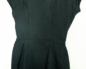 Vintage 1960s Nat Green Black Wiggle Dress | Classic Little Black Dress | Mad Men Cocktail Party Outfit | Jackie Kennedy Style | 60s Sheath