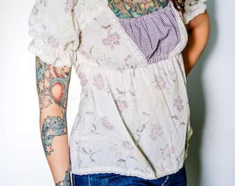 Vintage Gunne Sax Floral Puff Sleeve Blouse | Jessica McClintock Cottagecore Top