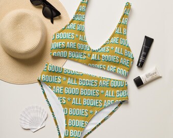 All Bodies Are Good Bodies recycled high-waisted bikini