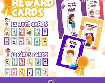 Tarjetas de recompensa, tarjetas de recompensa imprimibles para niños, tarjetas de tareas de responsabilidad, tarjetas de comportamiento para niños pequeños, tarjetas de comportamiento diario para niños