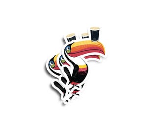 Glanzende stickers Ierse stout toekan