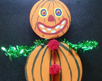 ヴィンテージ風魔女のオーナメント：ドイツのスクラップ、ティンセル