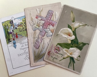 Three Vintage Easter Postcards