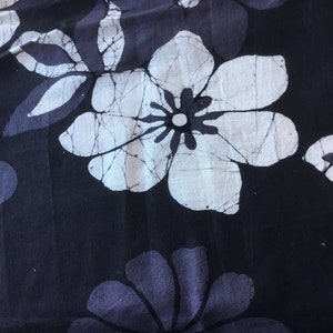 Vintage Singapur Batik Stück 43&quot;x 105&quot; Große Blumen