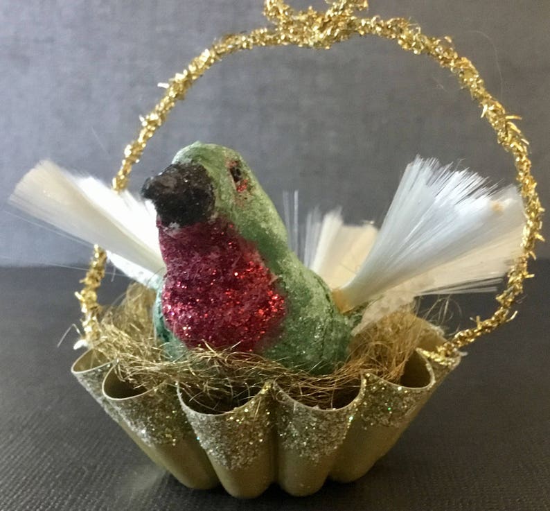 Vintage Look OrnamentCotton Batting Bird Vintage Cookie Etsy