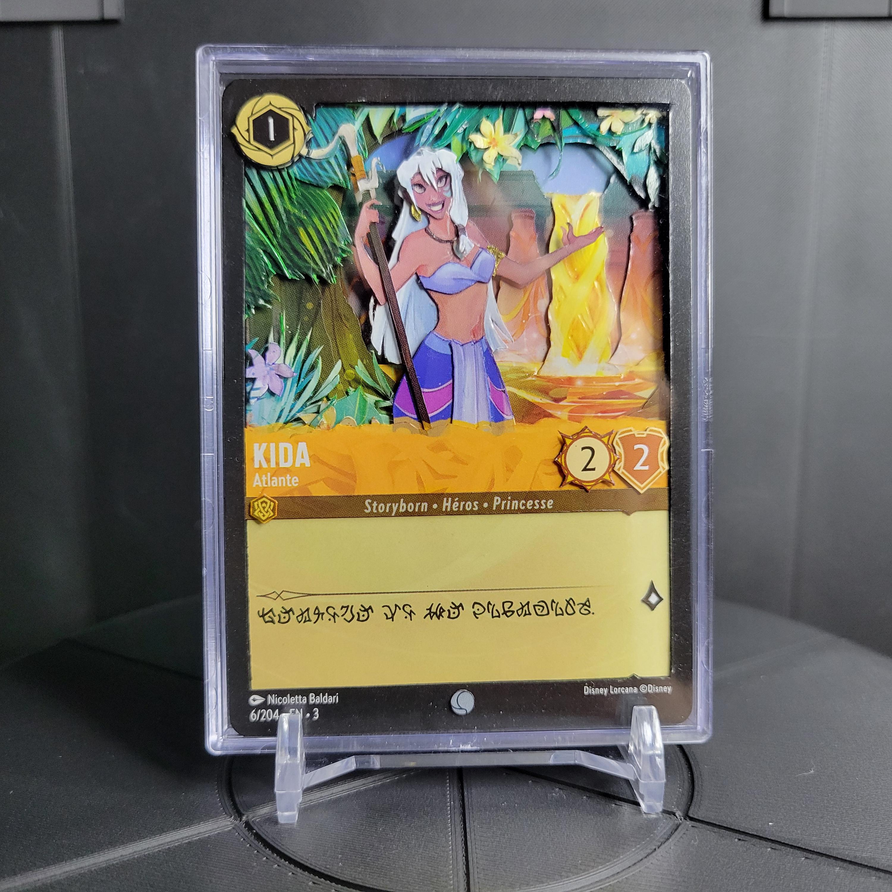 lorcana kida card Disney Into the Inklands Protector of Atlantis #7/204 Legendary Rare Trading but I still know how to snare an intruder KIDA Protector of Atlantis 206/204