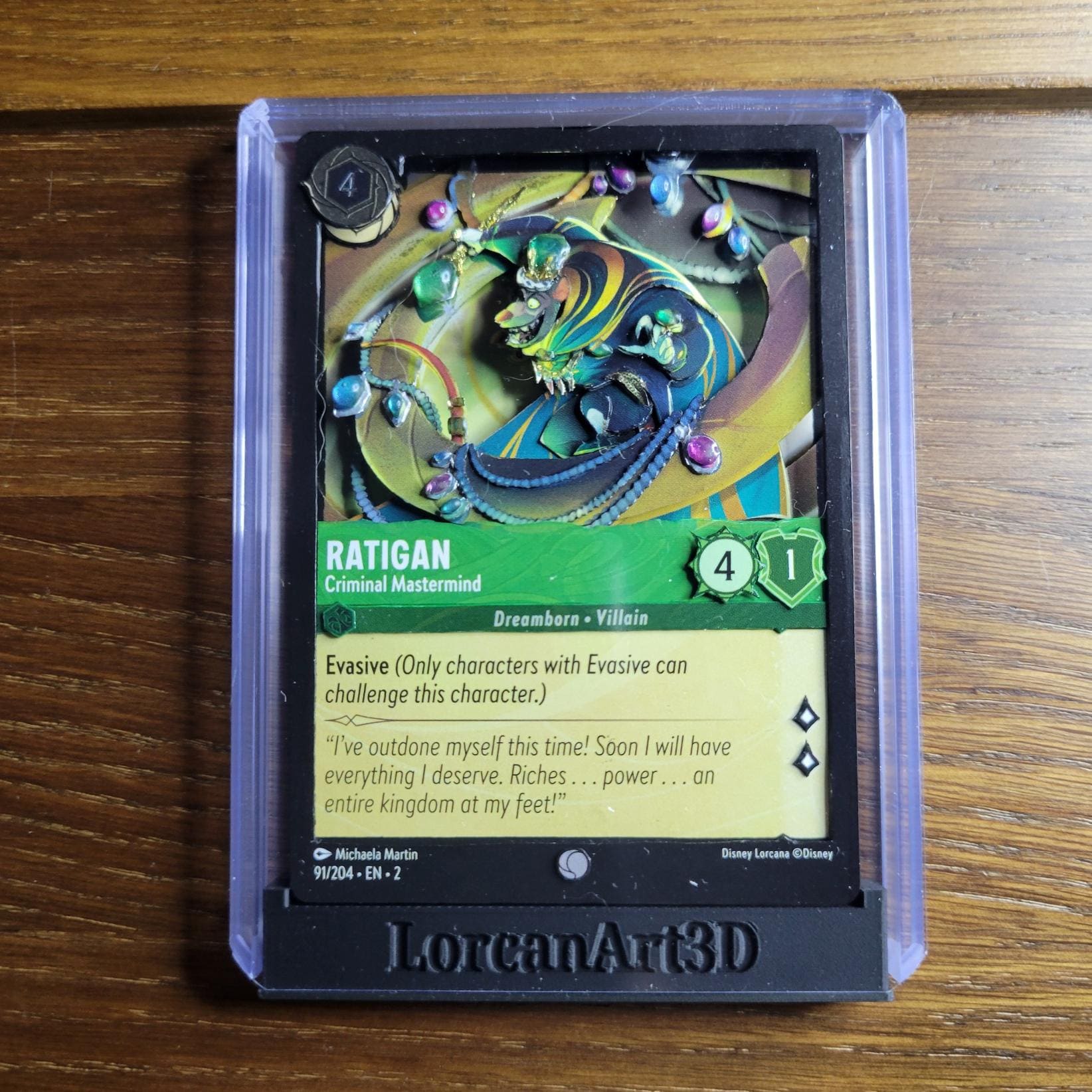 ratigan lorcana card - Reign of Jafar - - Greedy Genius (Legendary) 123/204 Description Lorcana 3D Card - Ratigan