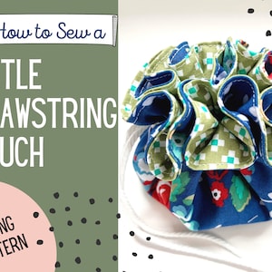 Petit patron de couture de pochette à cordon, tutoriel PDF, bijoux de voyage ou trousse de maquillage, téléchargement numérique, petite idée cadeau, adapté aux débutants