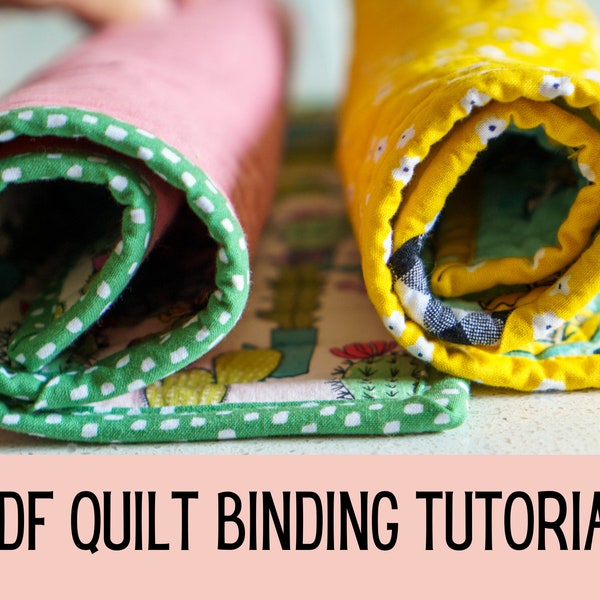 Printable Quilt Binding by Machine Sewing Tutorial, reference guide, PDF printable download || Step by step quilt instructions with photos