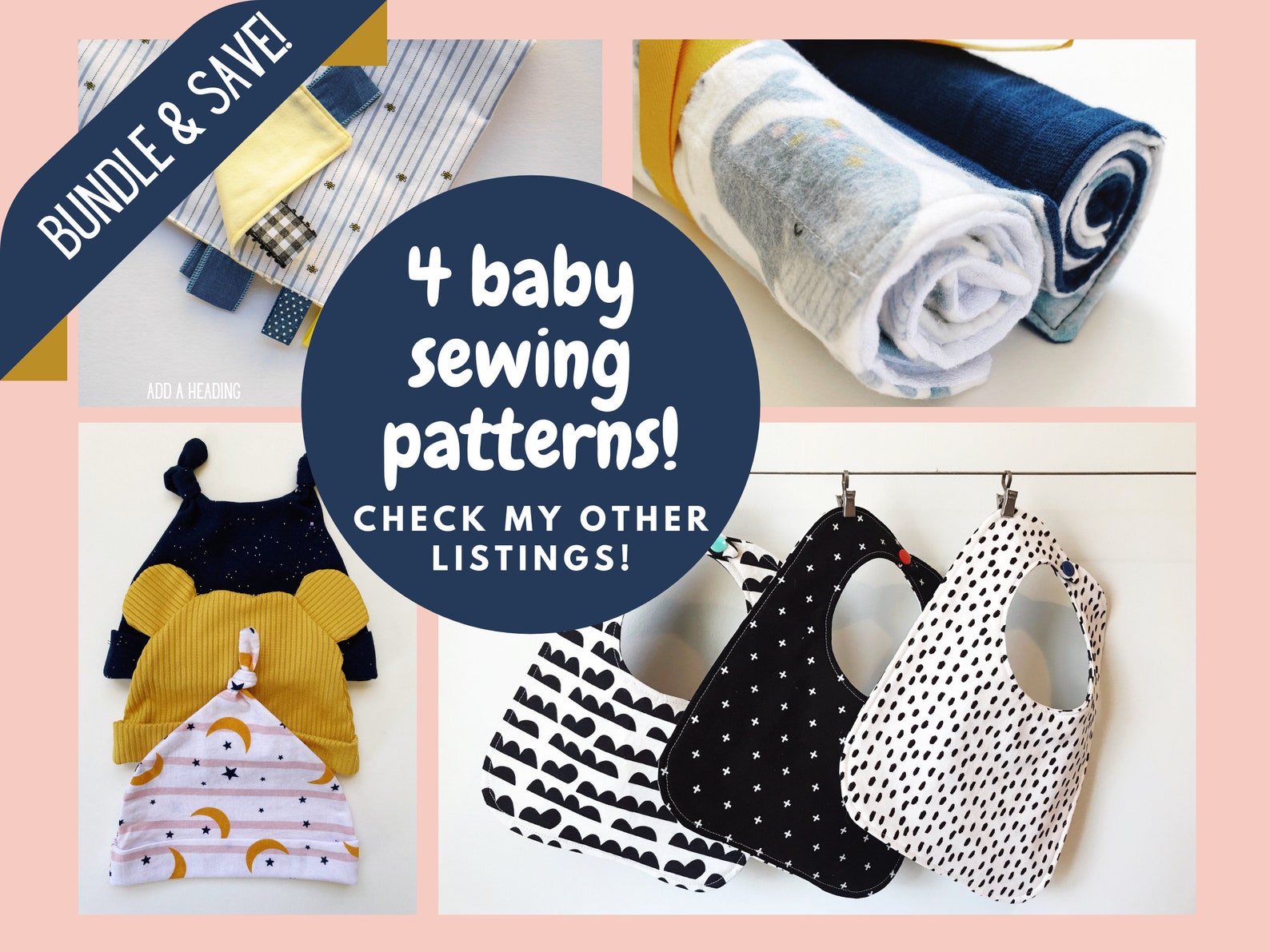 Baby Burp Cloth Sewing Pattern PDF Printable Download Etsy