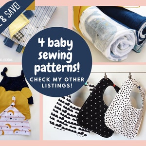 Baby Burp Cloth Sewing Pattern, PDF Printable Download Tutorial || Easy ...