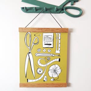 Sewing Tools Art Print: Sewing Room Decor (8x10) image 1