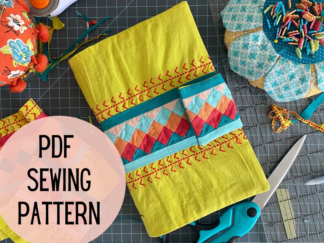 Easy Bible, Book or Journal Cover Sewing Pattern, Printable Pdf Download Tutorial Handmade DIY