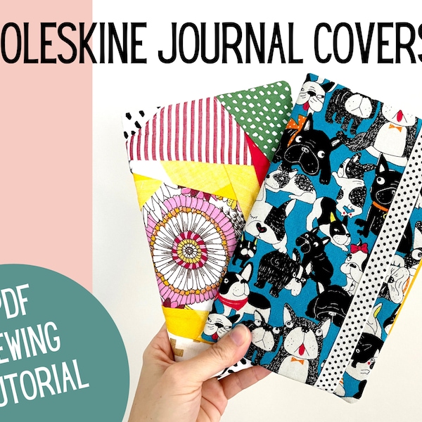 Journal Cover PDF Sewing Pattern for Thin Moleskine Cashier's Collection || How to Sew Simple Journal Covers, Digital Tutorial, Gift Idea