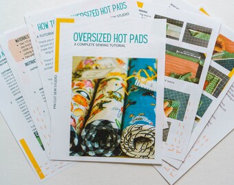 PDF Large Casserole Hot Pad Tutorial, Printable Sewing Pattern
